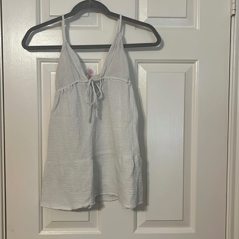 small white loose tied top Xhilaration